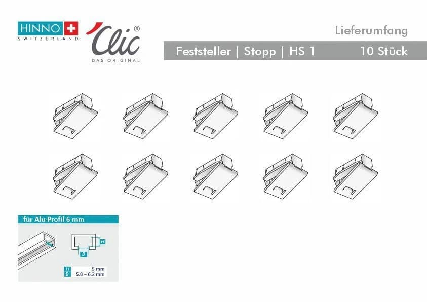 HINNO Feststeller hinno-stop HS01 Transparent 10er-Pack - Bild 5