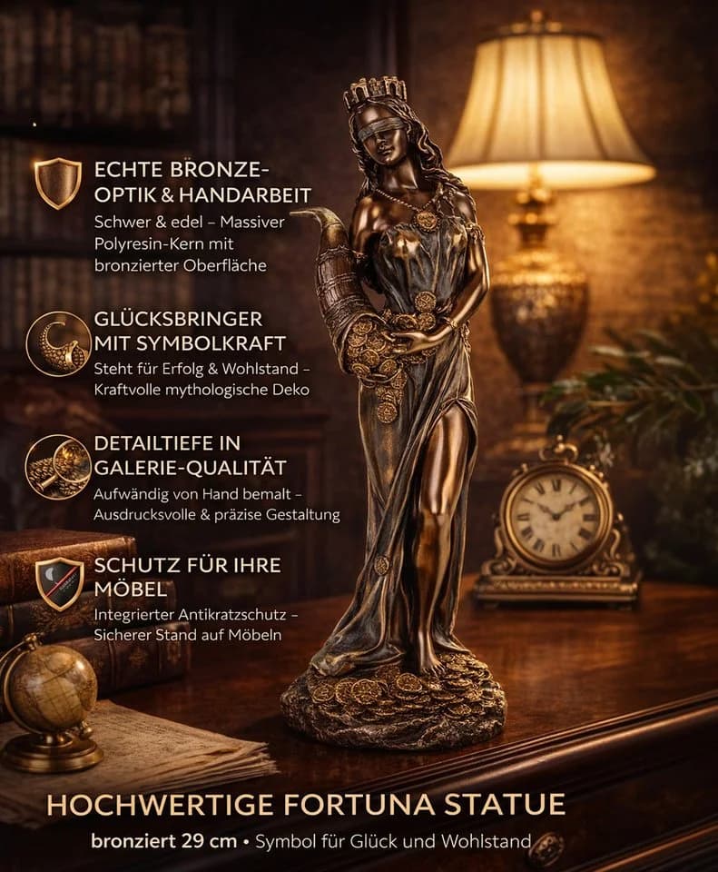 Vogler Dekofigur Fortuna Statue Veronese Bronze - Bild 4