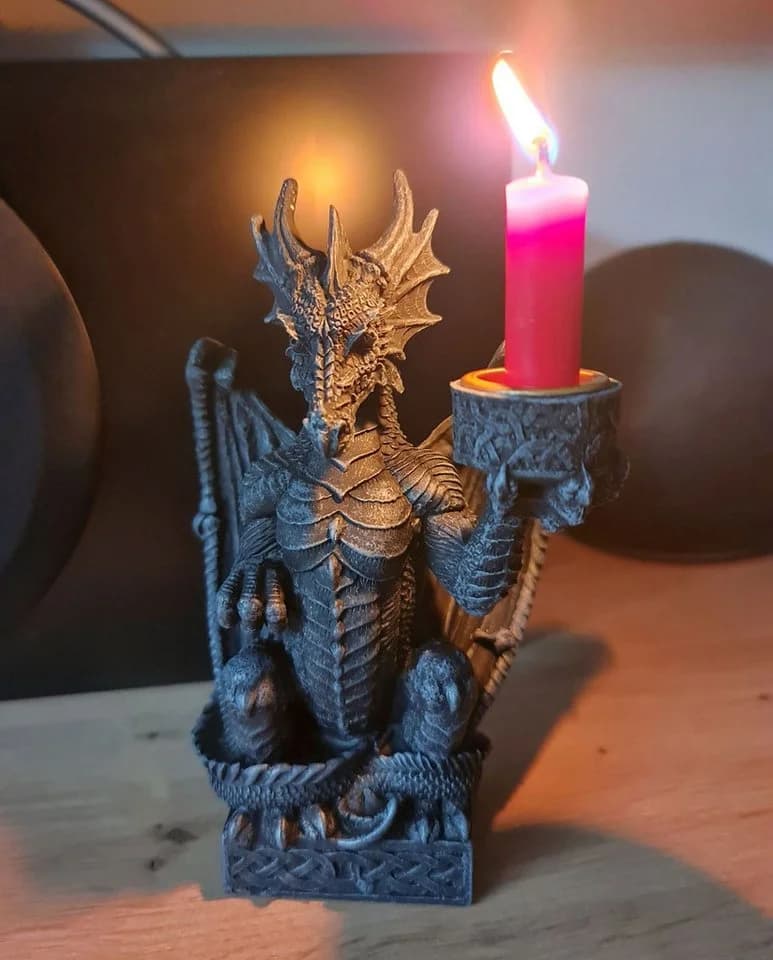 Vogler Kerzenhalter Drache Figur 16 cm Mystischer Drachen-Kerzenständer - Bild 3