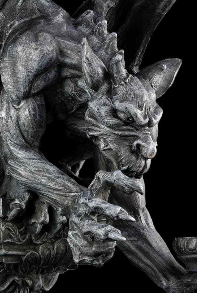 Figuren Shop GmbH Gargoyle Wandfigur Gothic Teelichthalter Statue - Bild 3
