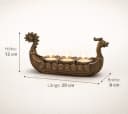 Vogler Teelichthalter Drakar Wikinger Schiff Bronze Bild 5