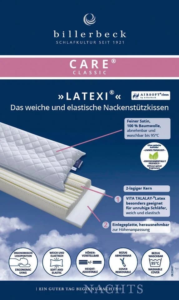 billerbeck Nackenstützkissen Latexi Weiß VITA TALALAY® Latex - Bild 5