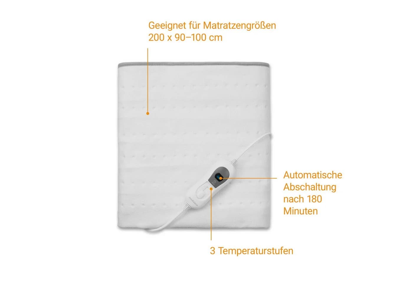 Medisana Wärmeunterbett HU 666 Sicherheitssystem mit Überhitzungsschutz waschbar 3 Temperaturstufen - Bild 3
