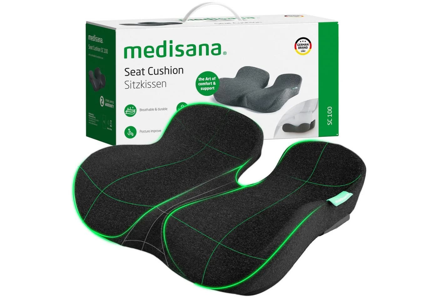 medisana MC 100 Ergonomisches Sitzkissen Memory-Foam