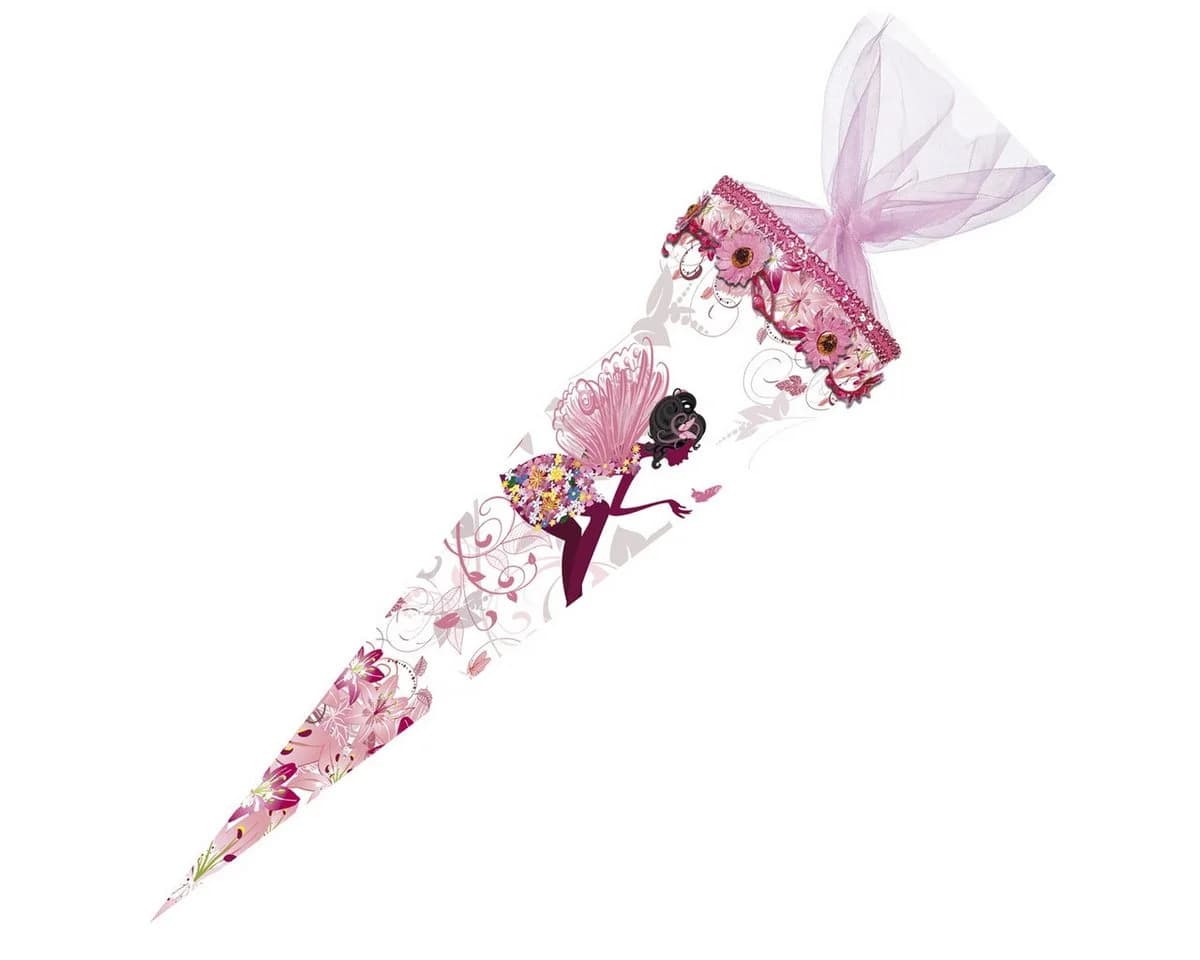 Nestler Schultüte Blumenfee Blumenranke rund 70cm