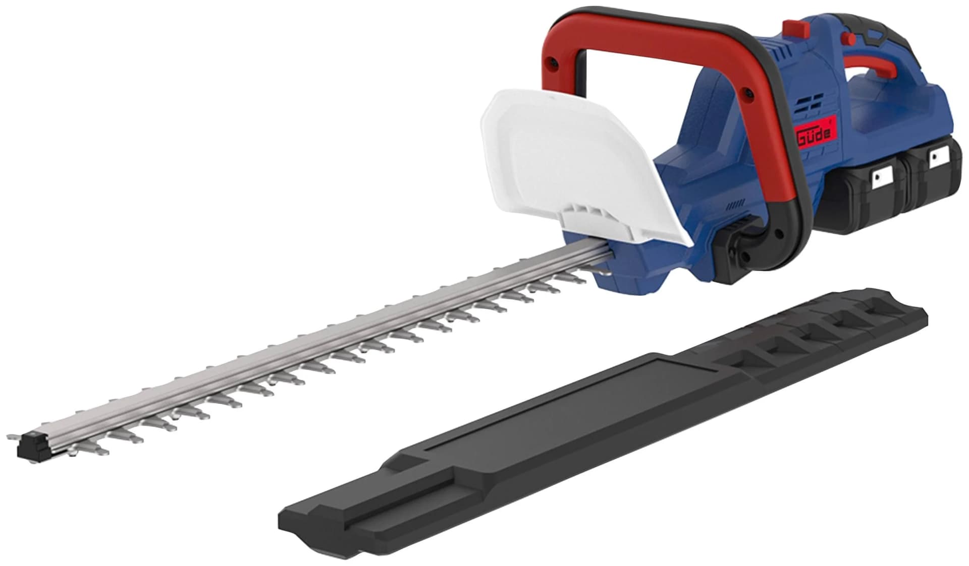 GÜDE Akku-Heckenschere HS 36-302-30 Blau 52 cm Schnittlänge mit 2 Akkus