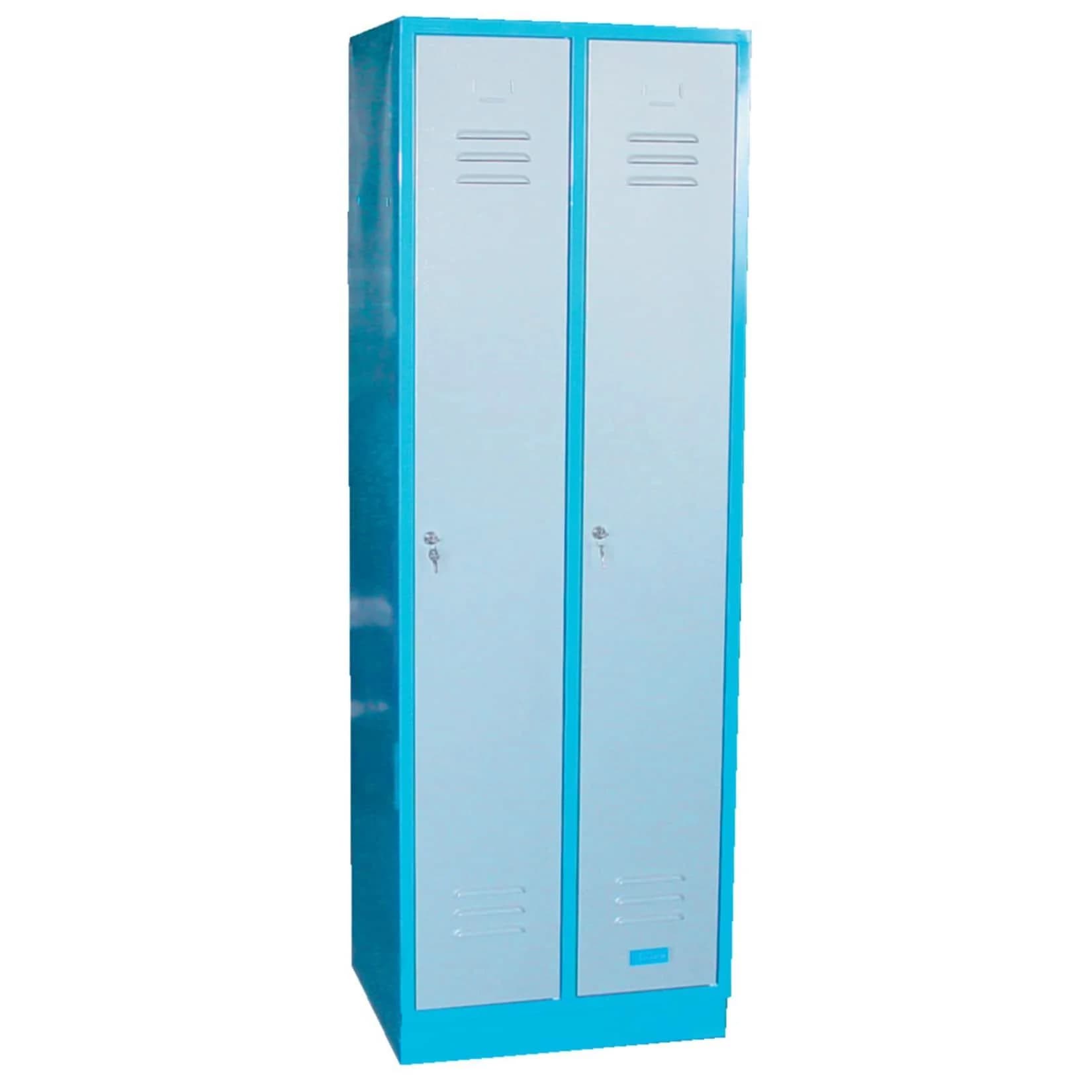 GÜDE Garderobenschrank Typ GS 2 Blau Grau Stahl