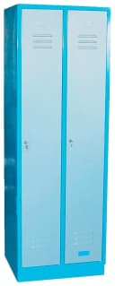 GÜDE Garderobenschrank Typ GS 2 Blau Grau Stahl Bild 2