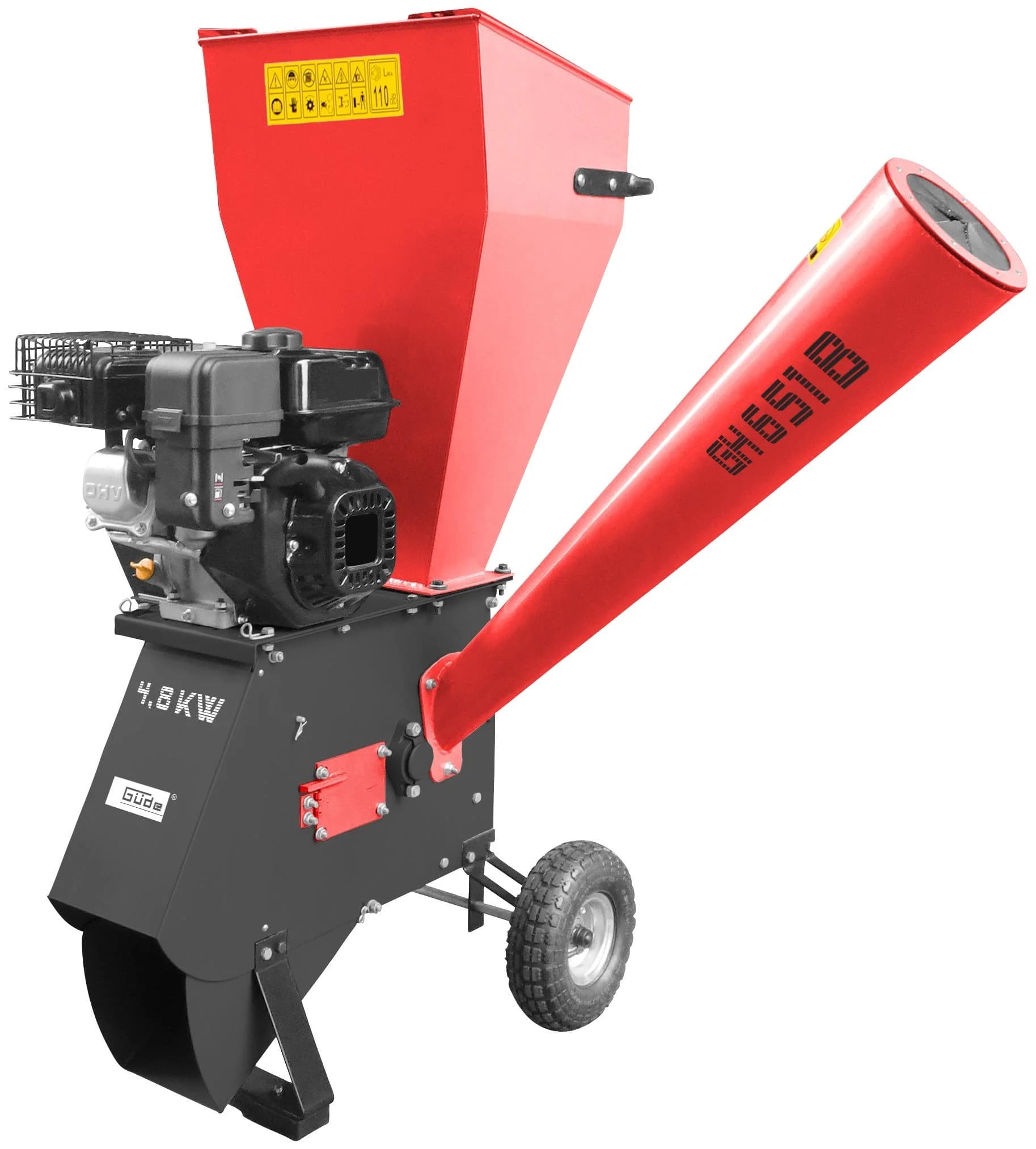 GÜDE Benzin-Häcksler GH 651 B, rot, 7,6 cm max. Astdurchmesser