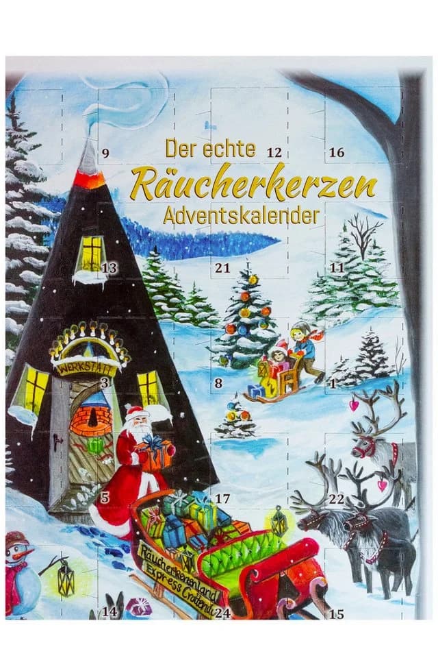 Crottendorfer Adventskalender Räucherkerzenland 24 duftende Räucherkerzen