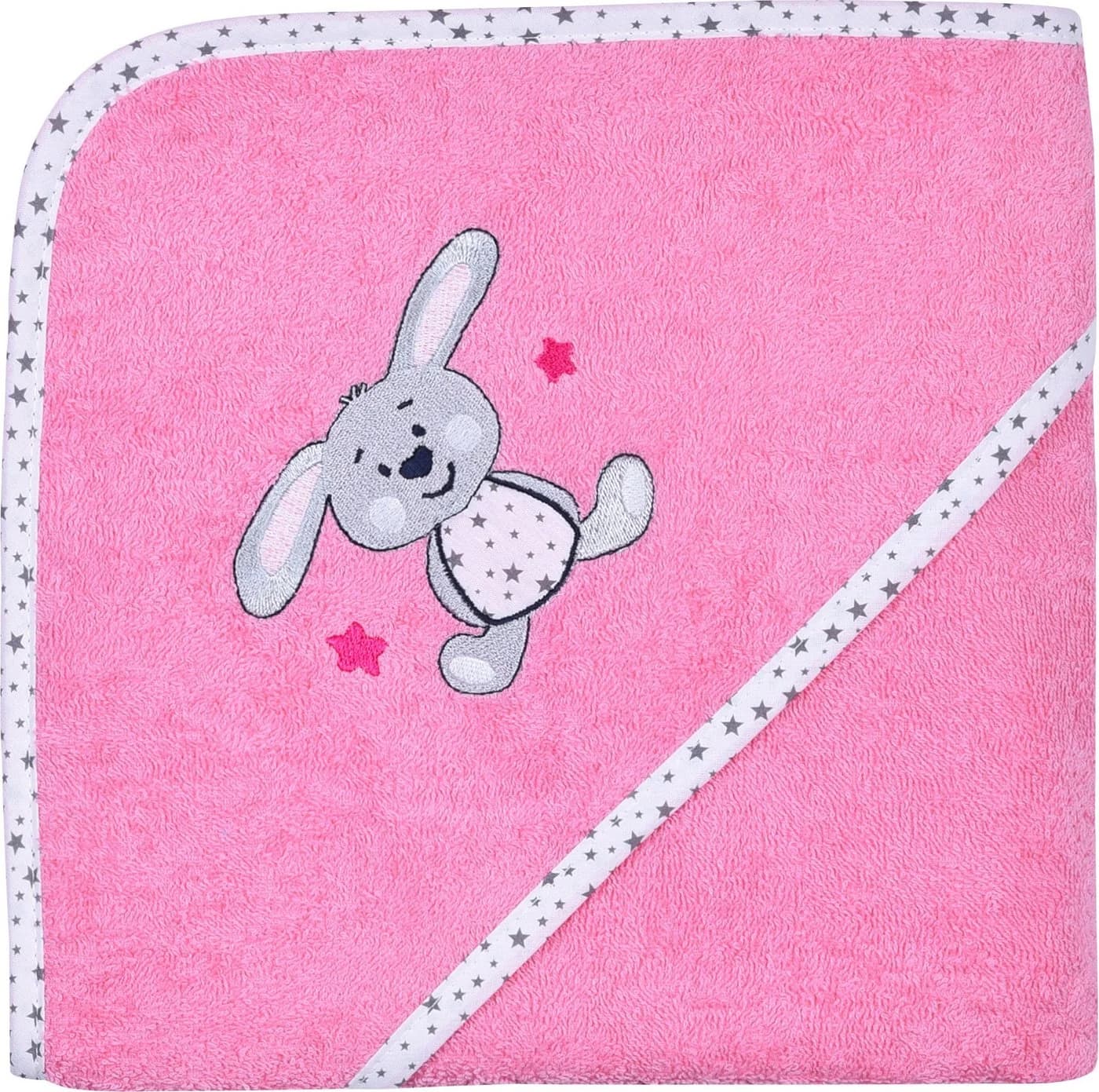 Wörner Kapuzenbadetuch Hase Frottier Uni 80x80 cm
