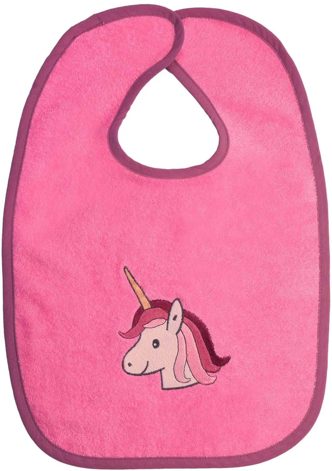 Lätzchen WÖRNER Einhorn Klettlatz Baby pink Baumwolle