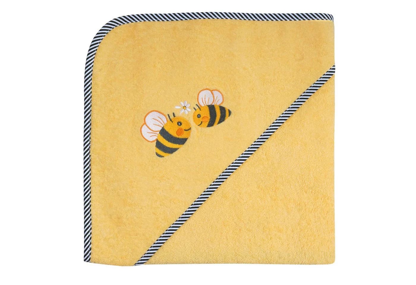 Wörner Kapuzenhandtuch Bienen Gelb Frottee
