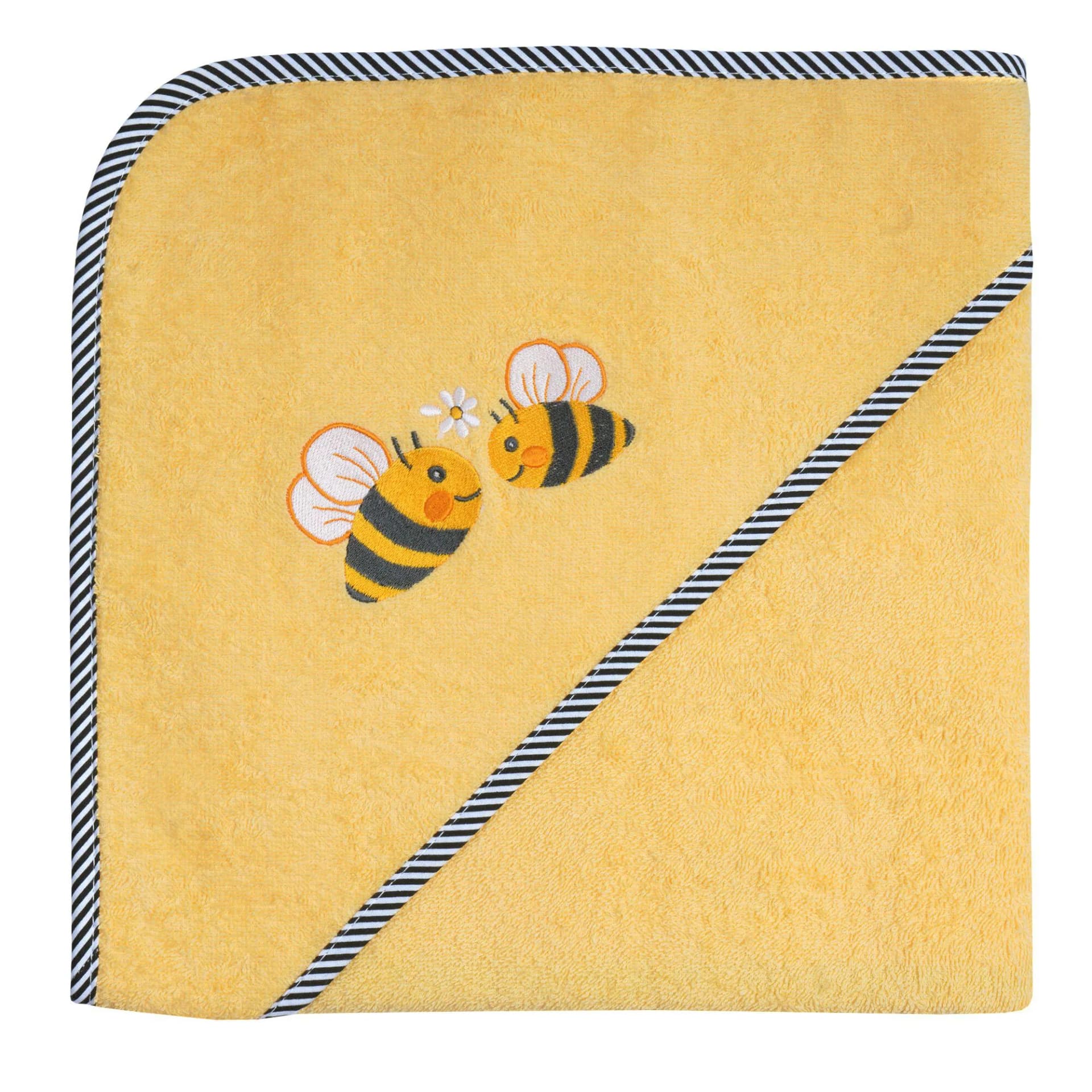 Wörner Kapuzenhandtuch Bienen Gelb Frottee - Bild 2