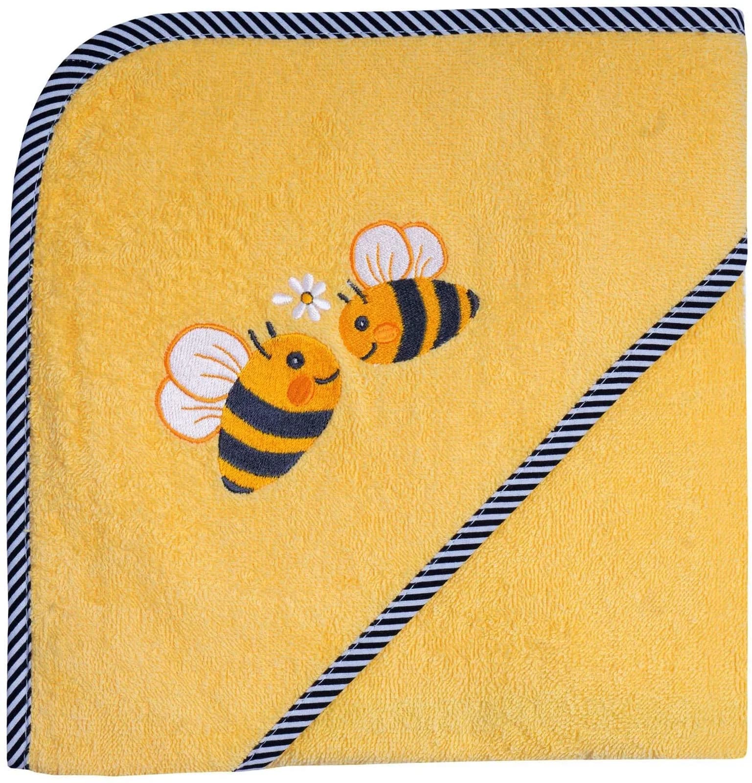 Wörner Kapuzenhandtuch Bienen Gelb Frottee