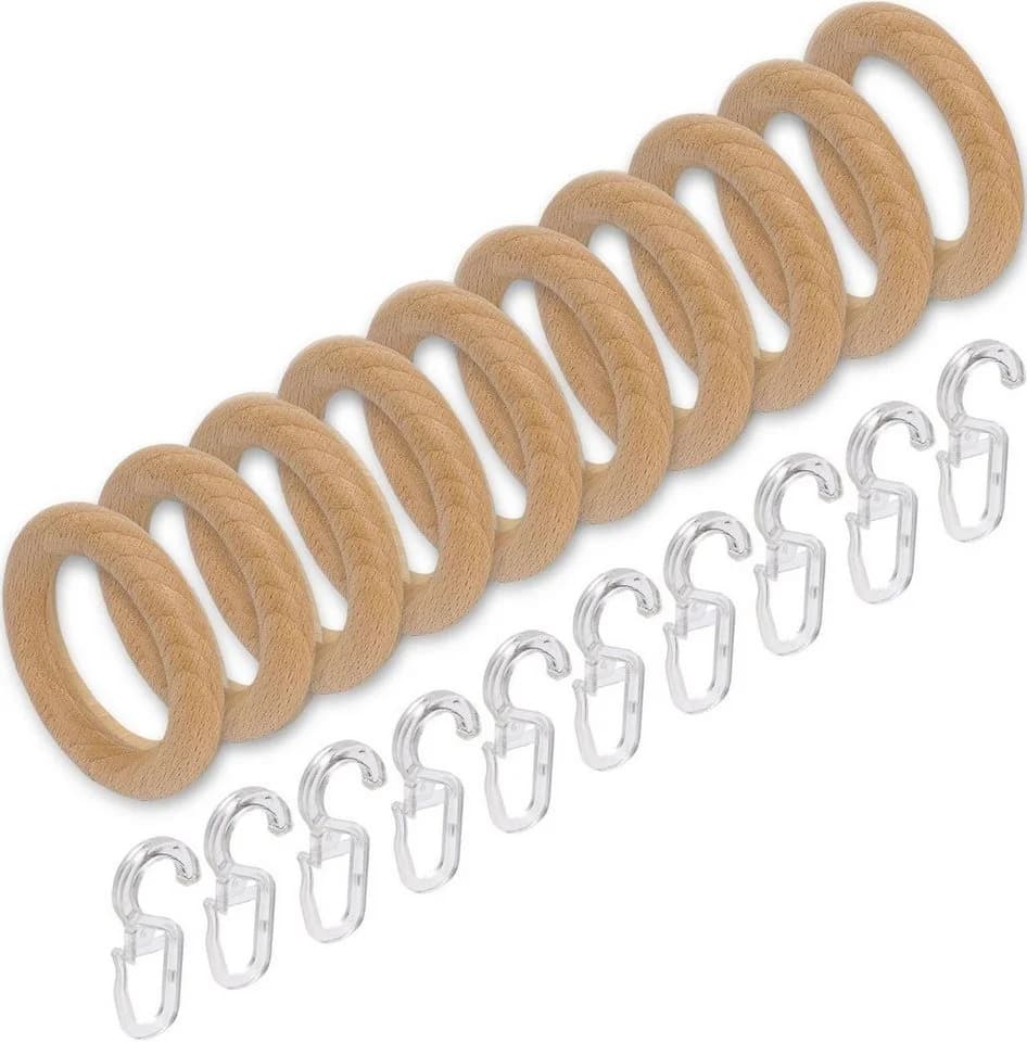 Liedeco Gardinenring Beige Natur Materialmix 28mm Ø 2,8cm - Bild 2