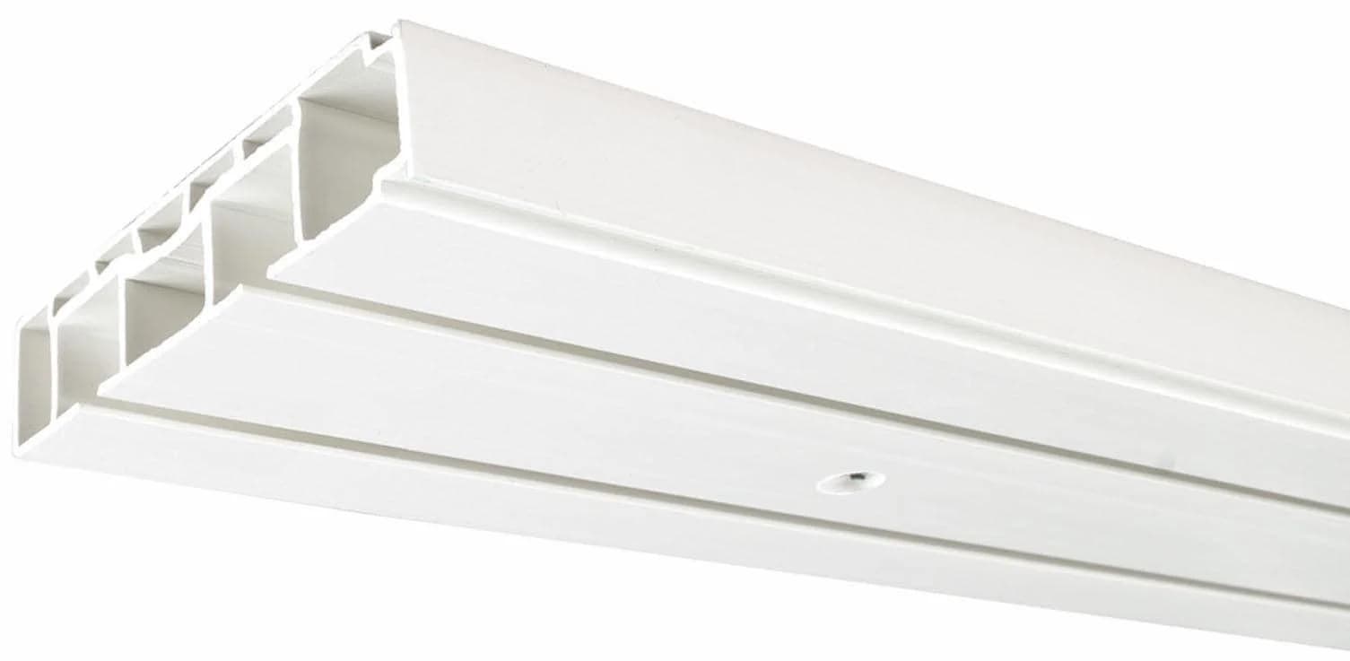 Liedeco Gardinenstange 2-läufig Weiß Kunststoff 120 cm