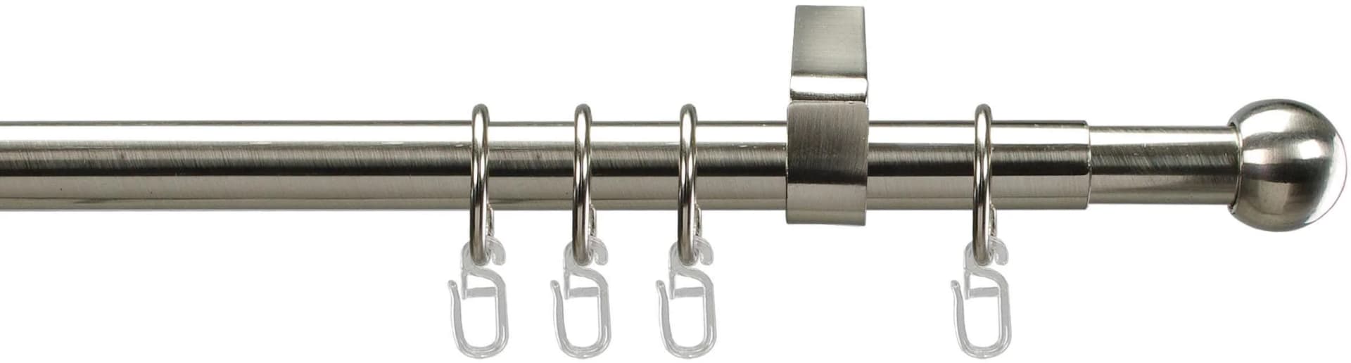 Liedeco Gardinenstange ausziehbar Kugel 20mm Edelstahlfarben