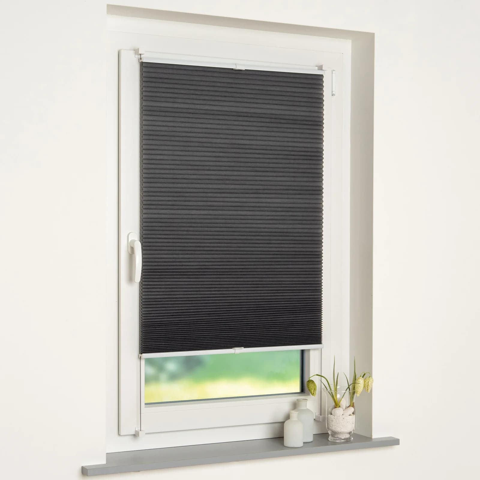 Liedeco Wabenplissee Grau B:90cm H:130cm Blickdicht