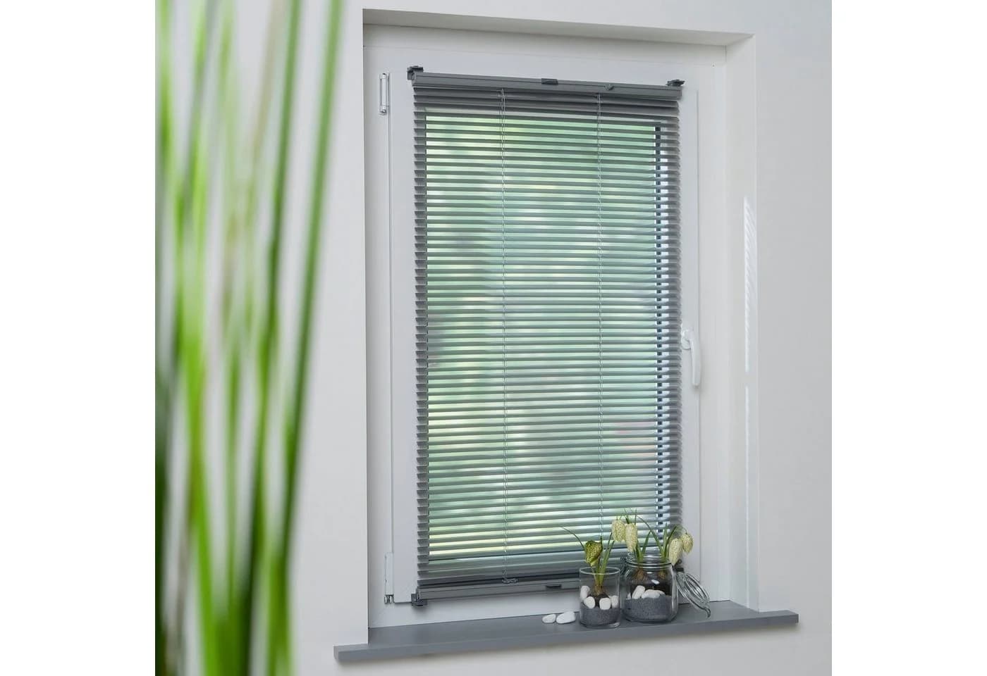 LIEDECO Klemmfix-Aluminiumjalousie Silber Verspannt