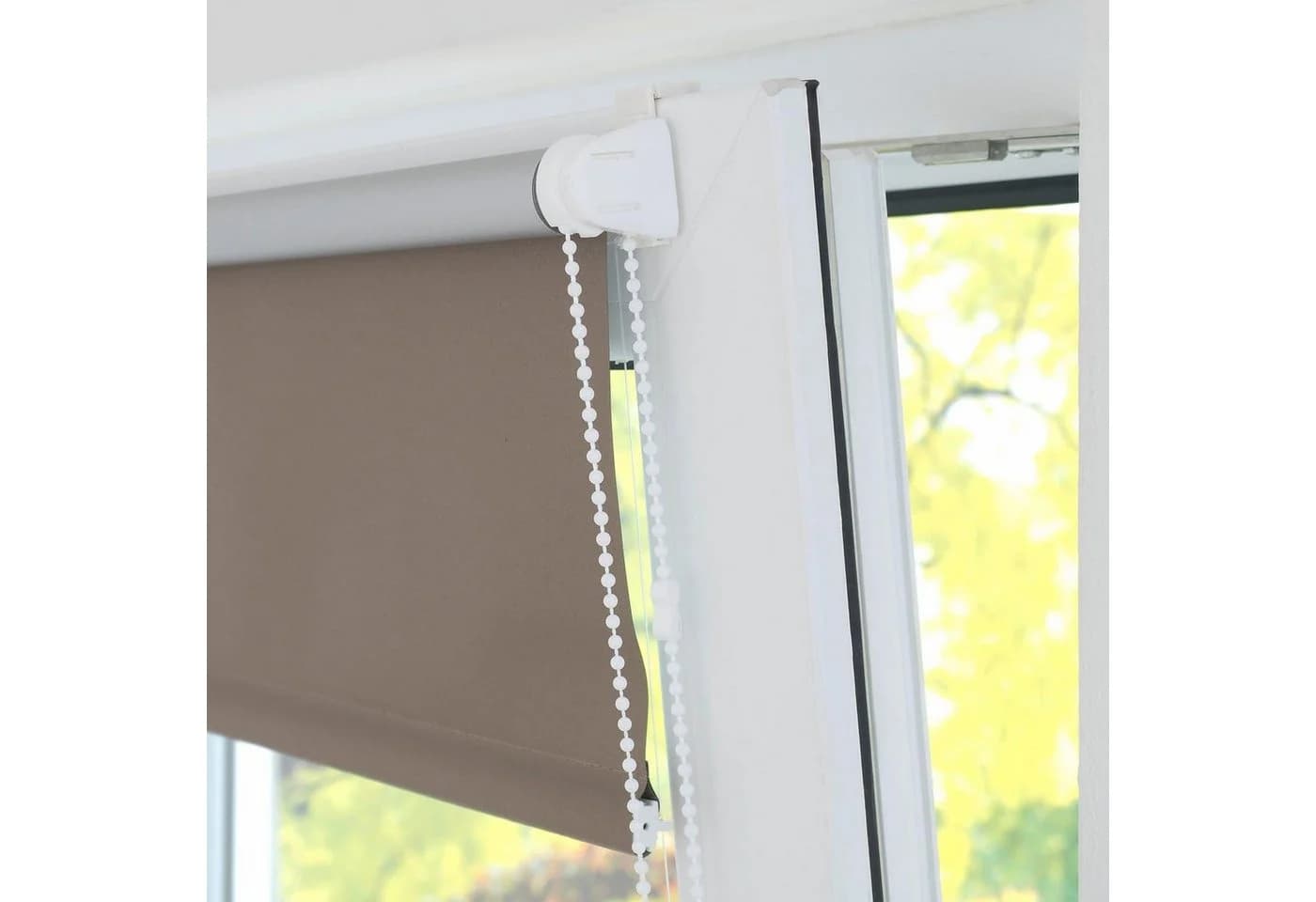 LIEDECO Seitenzugrollo Grau Klemmfix Polyester