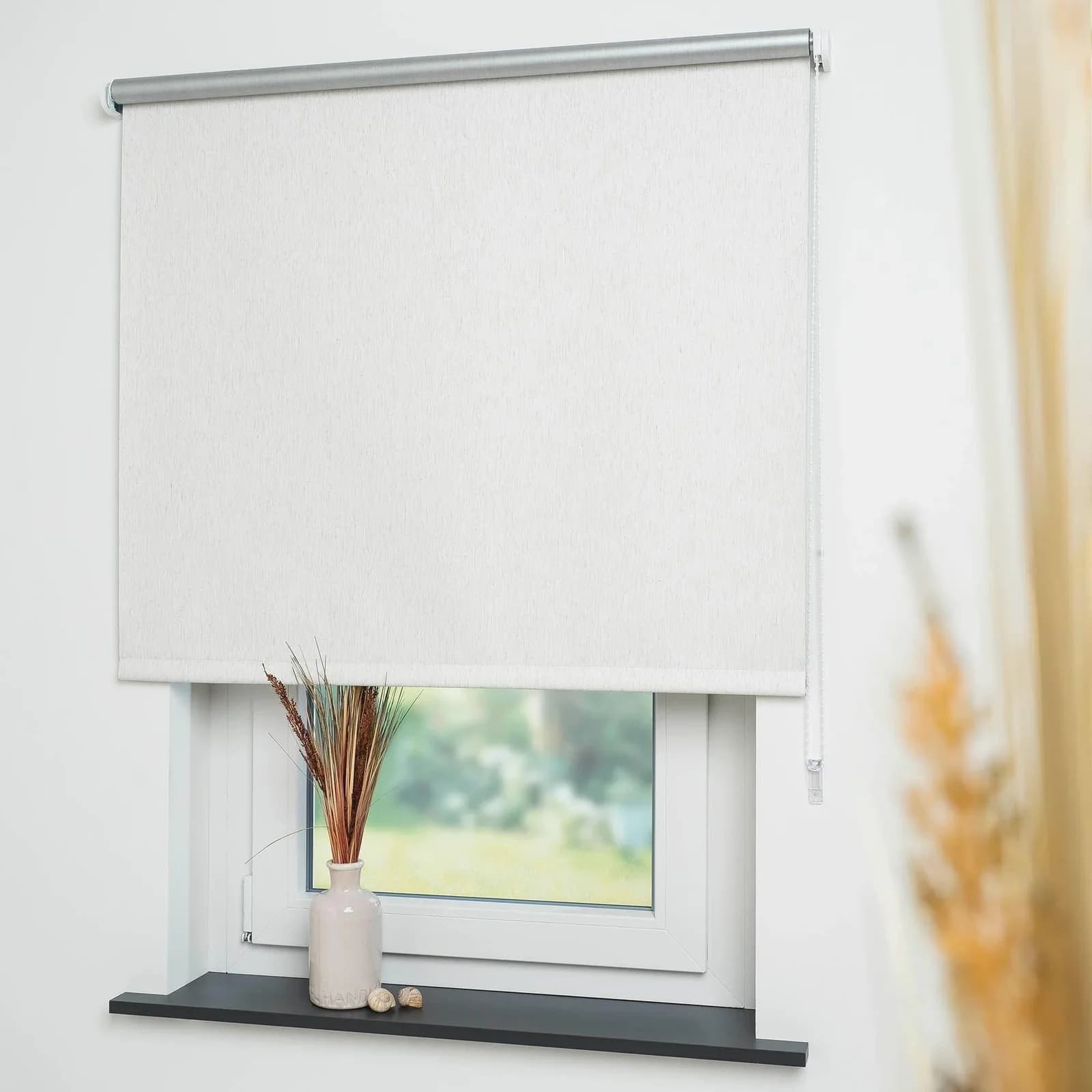 Liedeco Seitenzugrollo Thermo-Rollo Verdunkelnd Verschraubt Beige