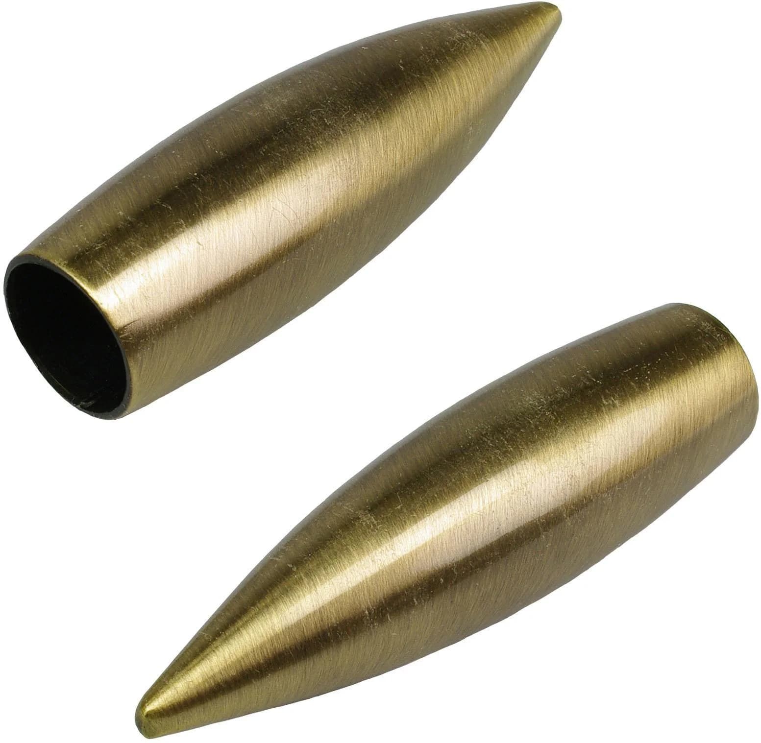 Liedeco Gardinenstangen-Endstück Bullet Gold Messingfarbe Antik
