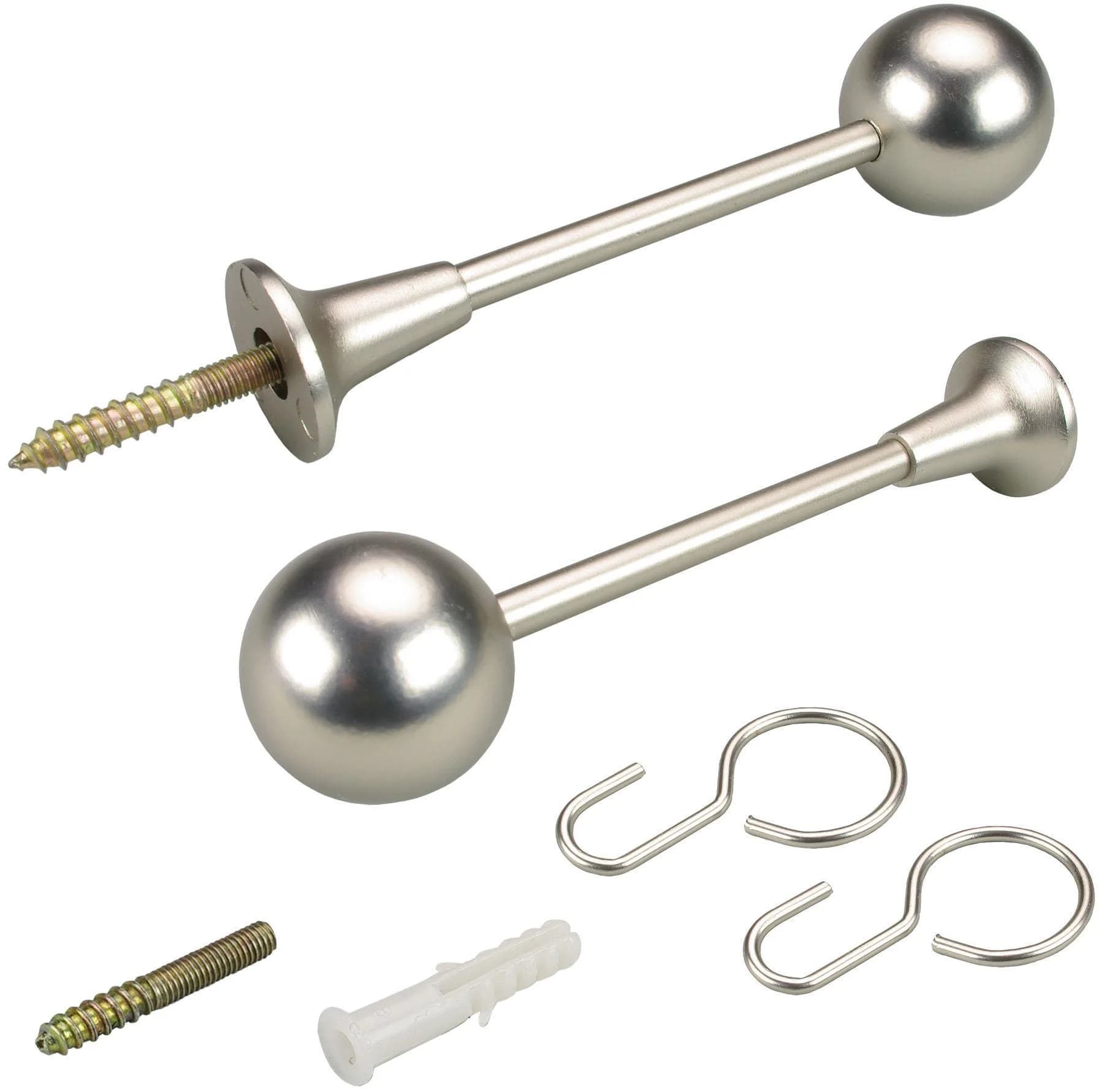 Liedeco Raffhalter Braun Chromfarben Metall für Gardinenstangen Ø 16 mm