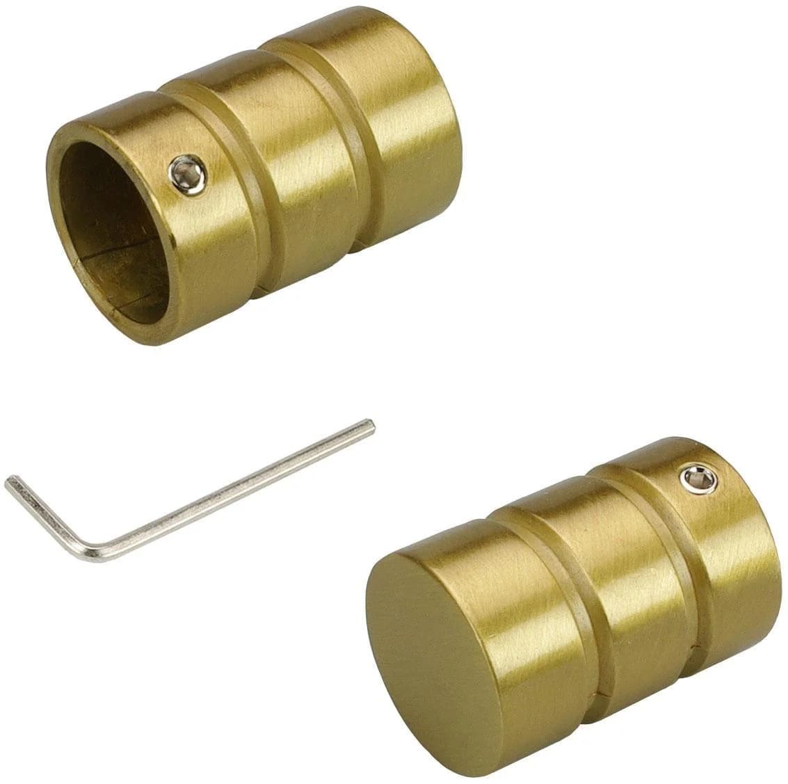 Liedeco Gardinenstangen-Endstück Zylinder Gold Matt