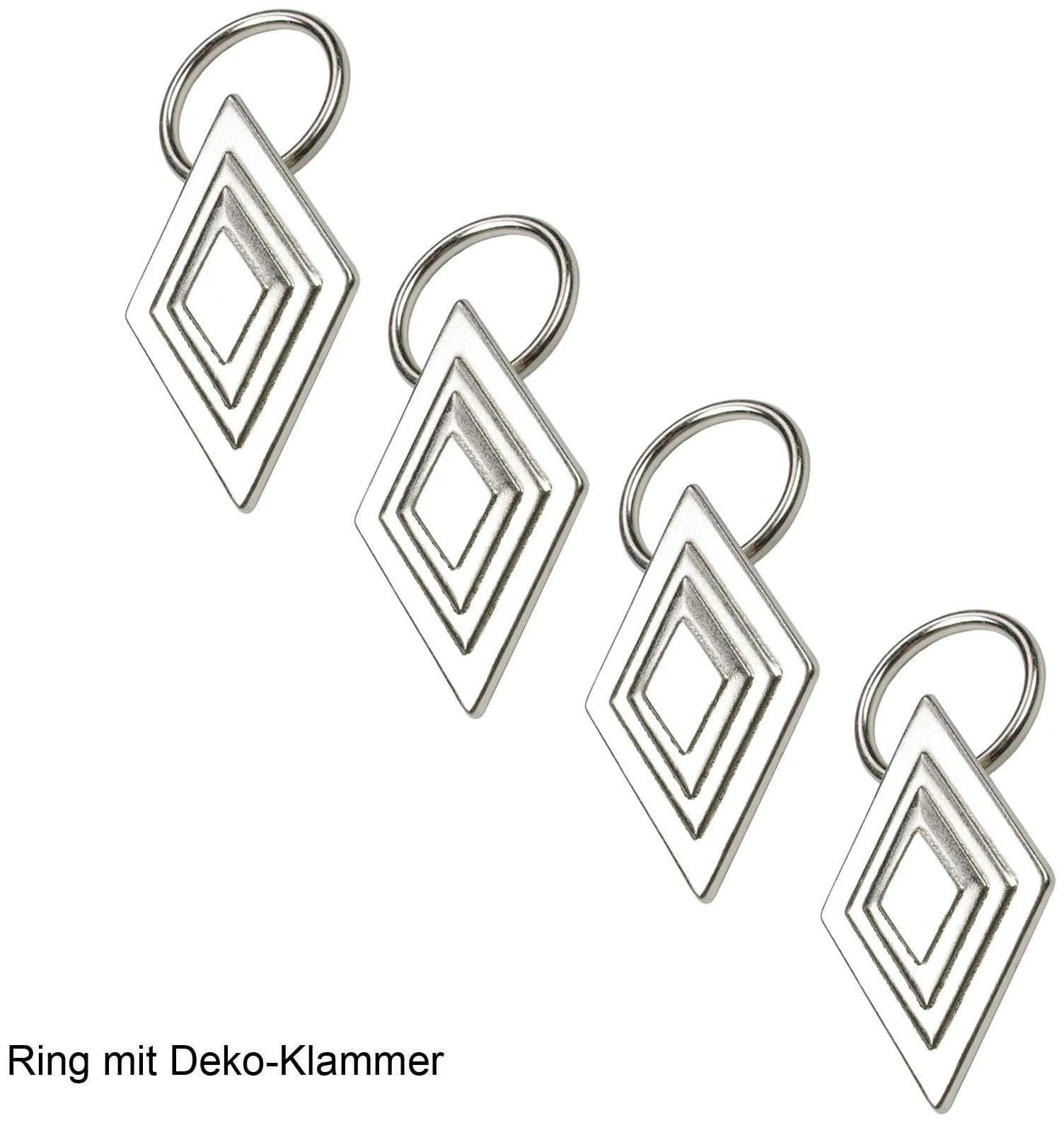 LIEDECO Gardinenring Gr. 1 Grau Chrom Metall 1,6cm Clip