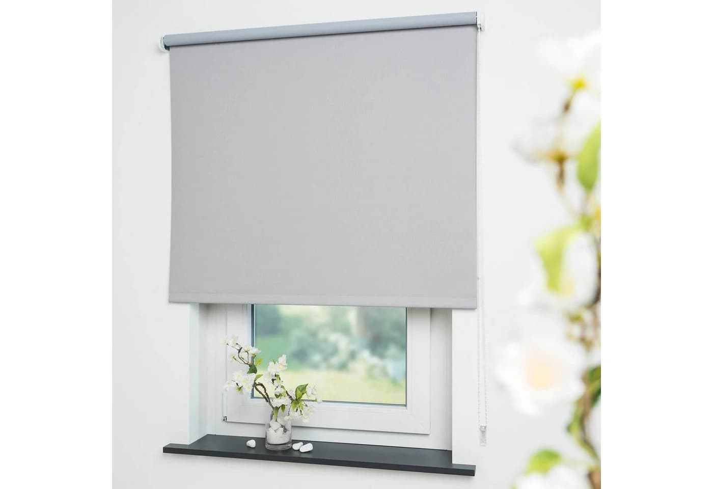 Seitenzugrollo LIEDECO "Uni" Hellgrau Polyester - Bild 2