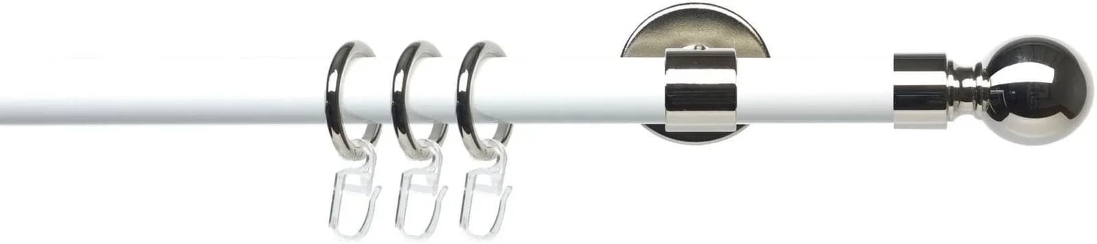 Liedeco Wandträger 1-läufig 20 mm Stangen Celebration Nickelfarben