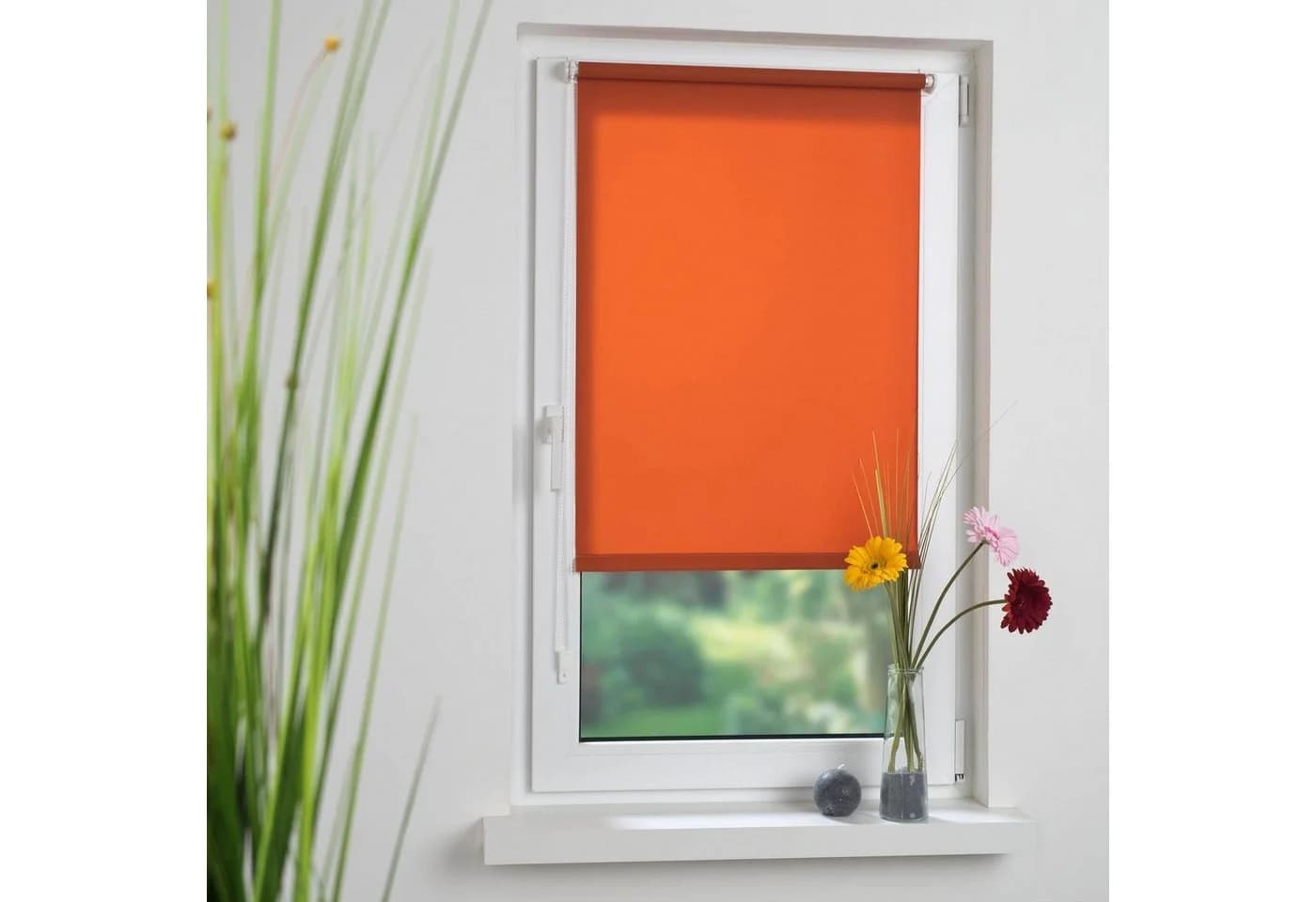 LIEDECO Seitenzugrollo Klemmfix Terrakotta Polyester