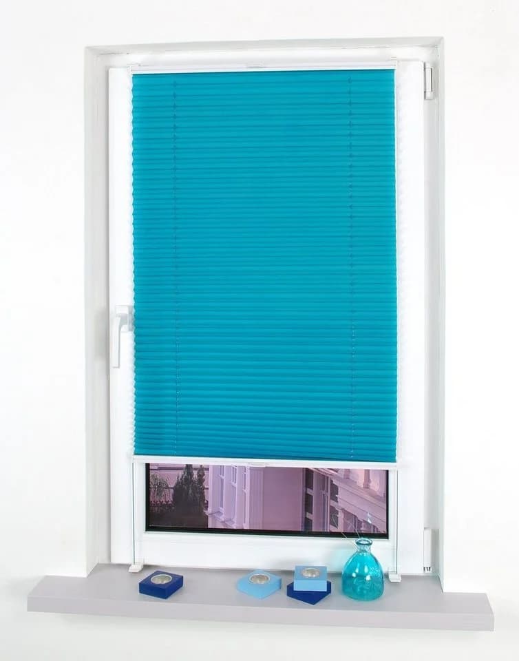 Liedeco Klemmfix Plissee YOUNG COLOURS Blau 60x150cm Polyester