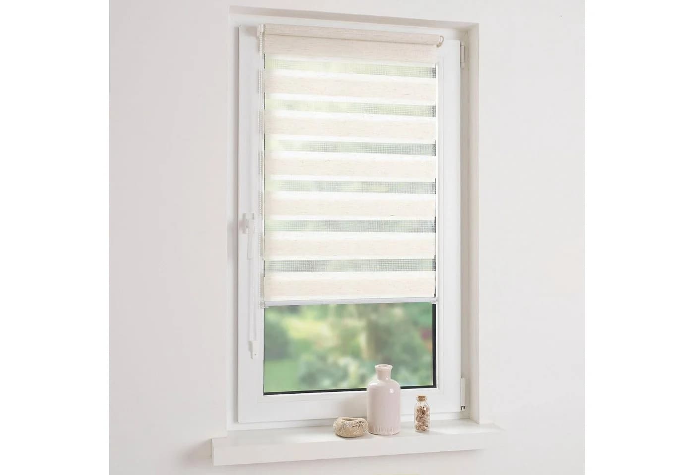 LIEDECO Klemmfix-Duo-Rollo Beige Polyester