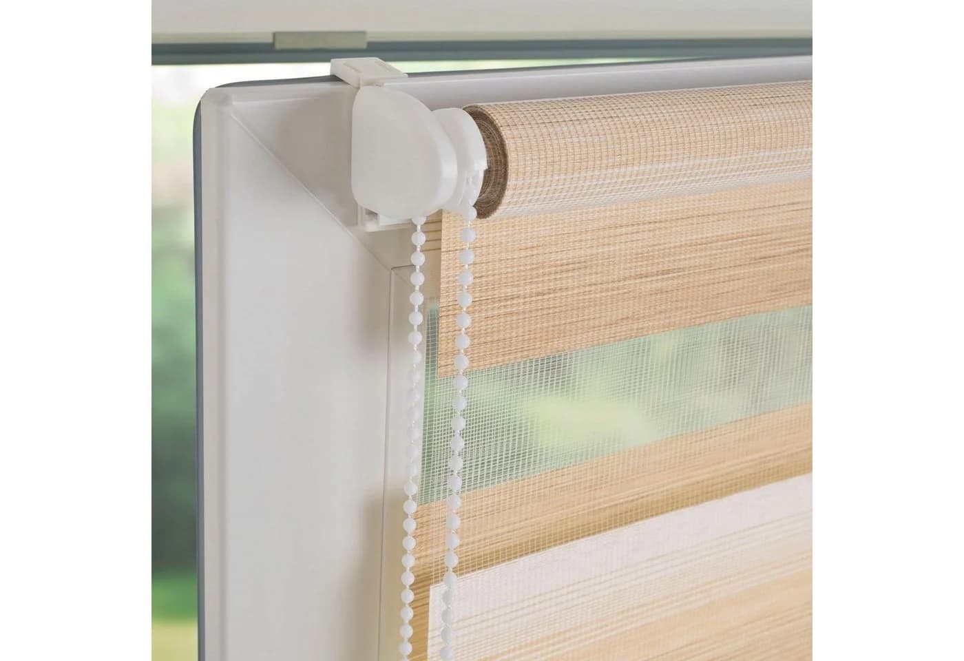 LIEDECO Doppelrollo Farbverlauf Braun Polyester Klemmfix - Bild 3