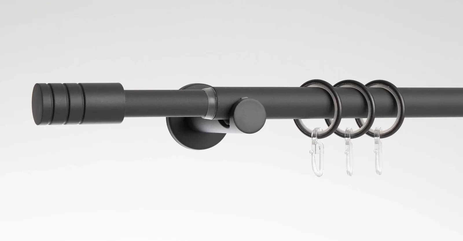 LIEDECO Gardinenstange Zylinder ausziehbar 185-340 cm Steingrau