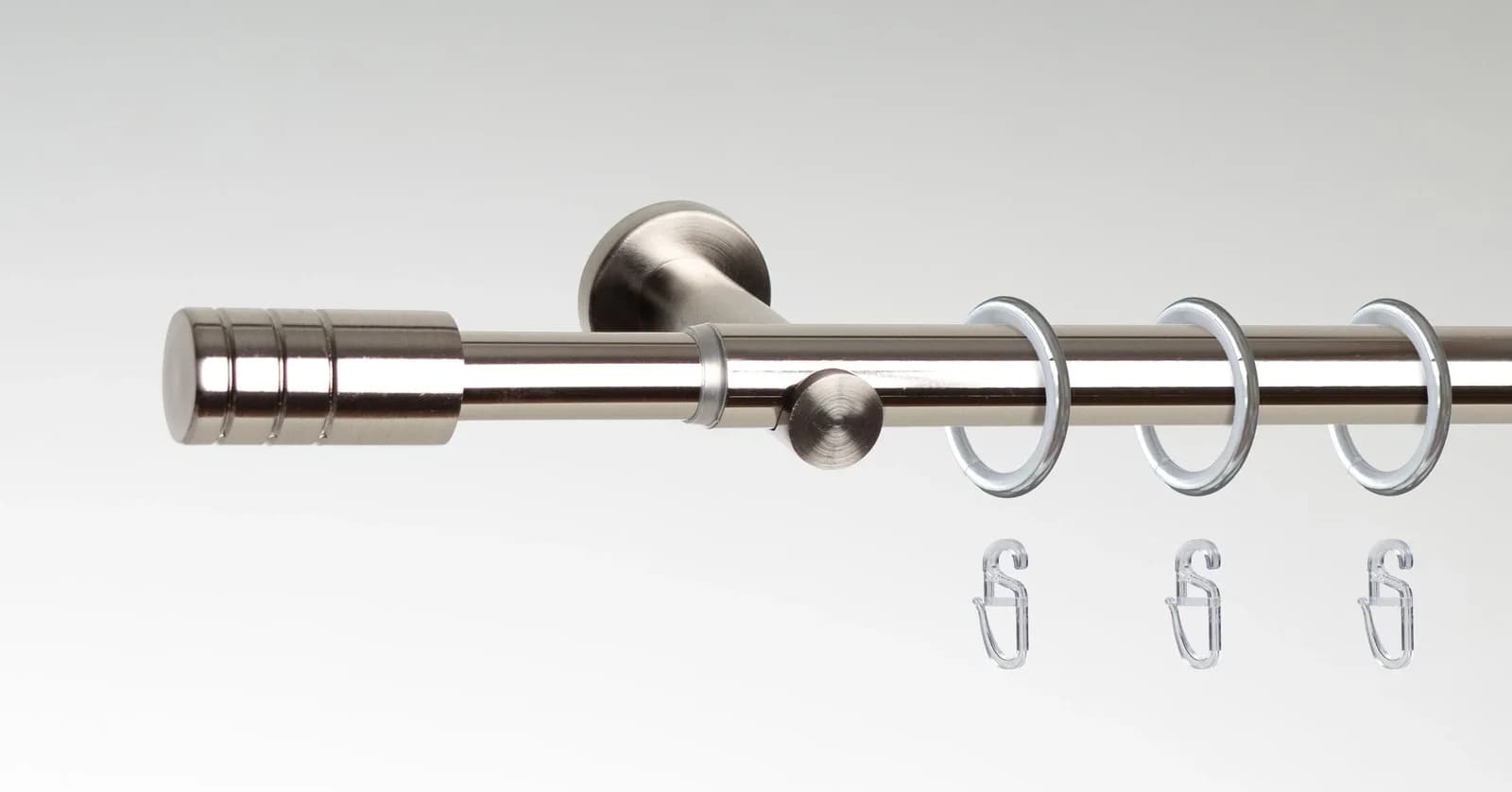 LIEDECO Gardinenstange ausziehbar 185-340 cm Edelstahl Optik
