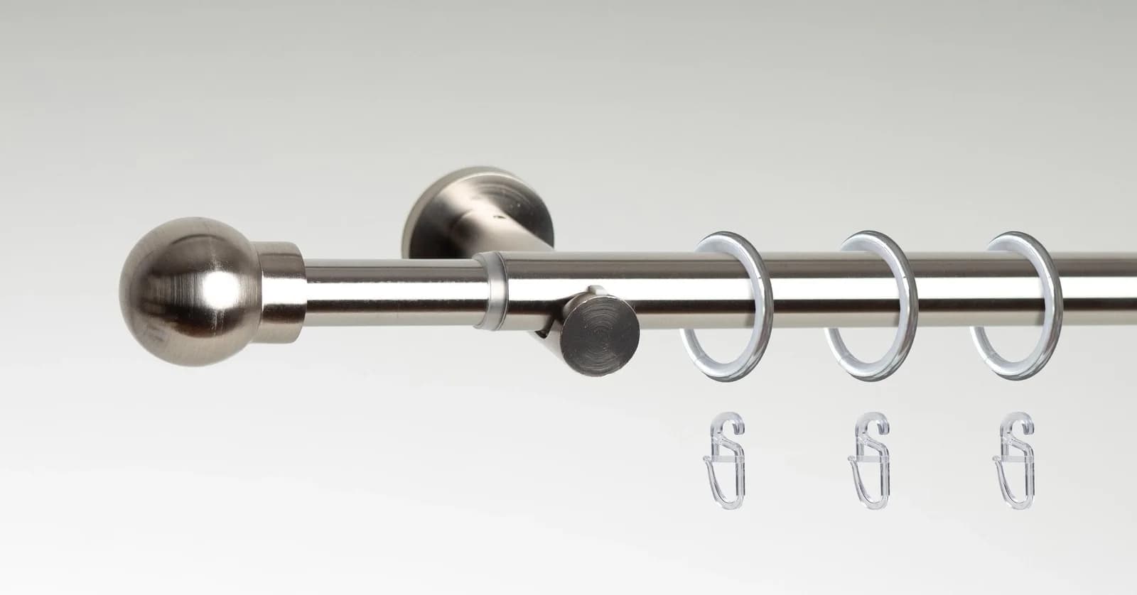 LIEDECO Gardinenstange ausziehbar Edelstahl Optik Kugel-Endstücke