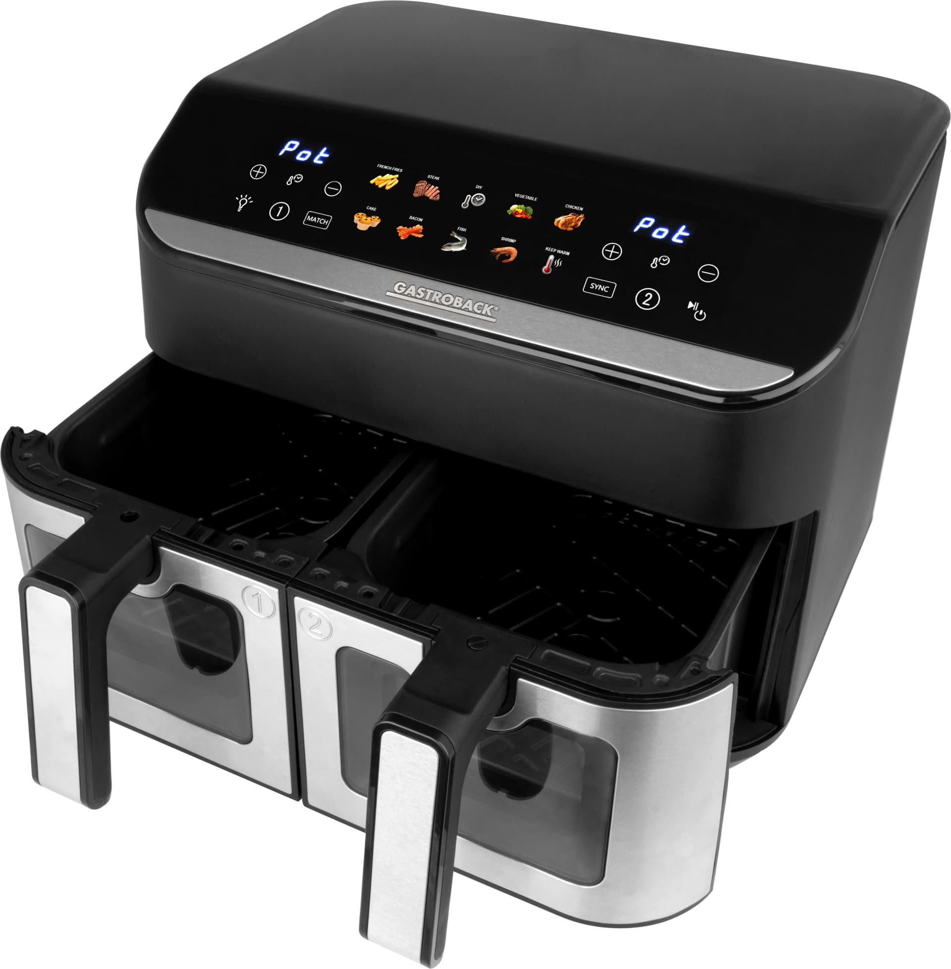 GASTROBACK Heißluftfritteuse HEAT & CRISP FAMILY 9 L Silber 2.900W