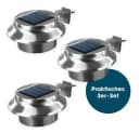EASYmaxx Dachrinnenleuchten Solar-Leuchte 3er Set Edelstahl Grau Bild 2