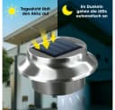 EASYmaxx Dachrinnenleuchten Solar-Leuchte 3er Set Edelstahl Grau Bild 4