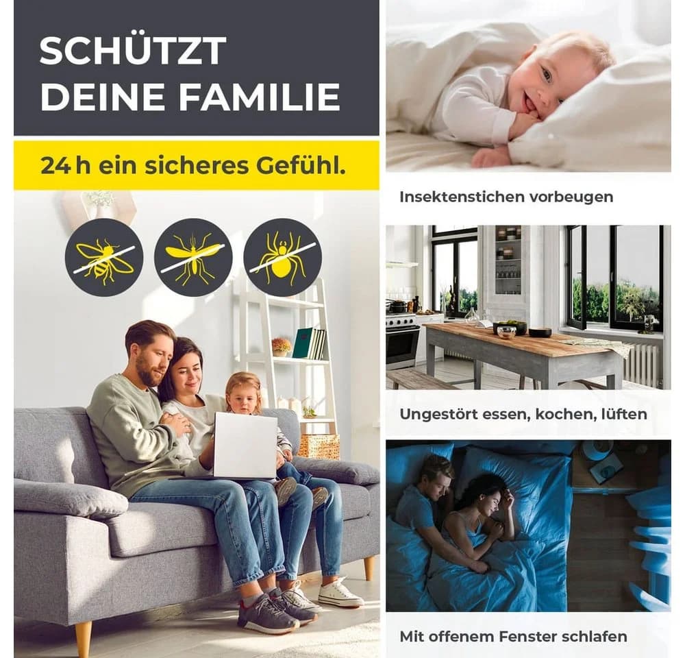 EASYmaxx Moskitonetz Schwarz 150x130cm mit Magnetbefestigung - Bild 4