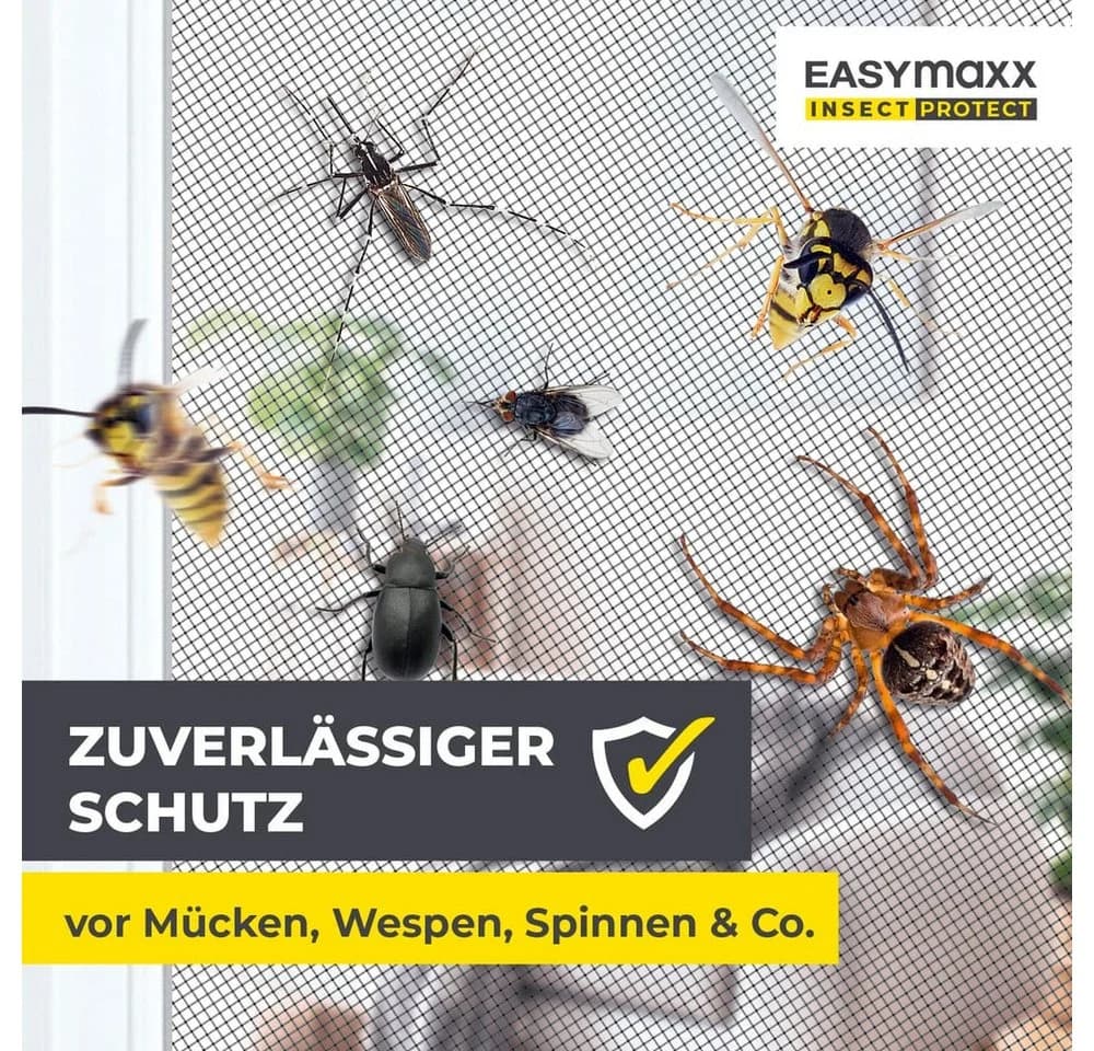 EASYmaxx Moskitonetz Schwarz 150x130cm mit Magnetbefestigung - Bild 5
