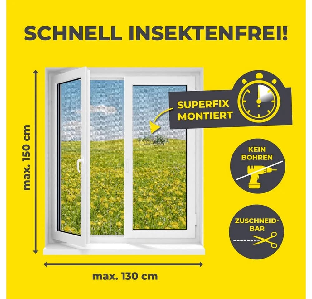 EASYmaxx Insektenschutz-Fensterrahmen Fliegengitter mit Magic Click - Bild 3