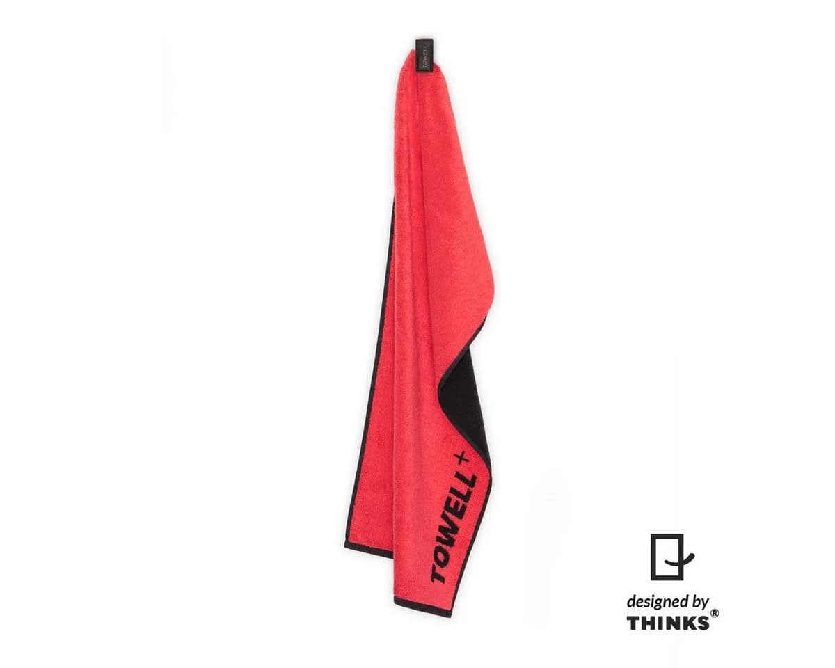 Stryve Sporthandtuch Towell + mit Tasche und Magnetclip Rot/Schwarz - Bild 3