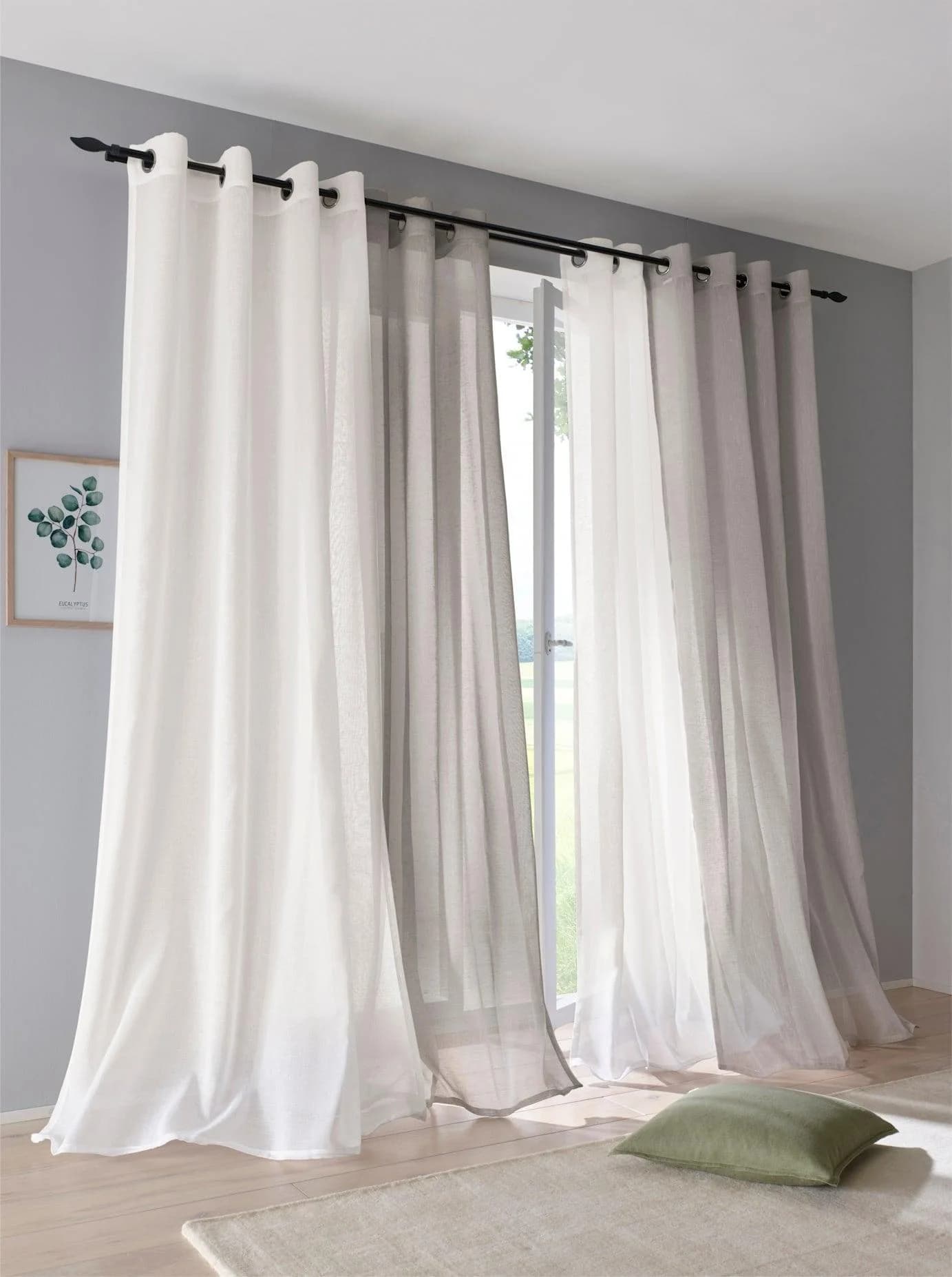Gardine HEINE HOME Gr. 4 Weiß 135x245cm Polyester