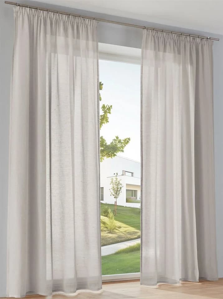 HEINE HOME Gardine Beige 135x145cm Polyester Leinen-Optik - Bild 3