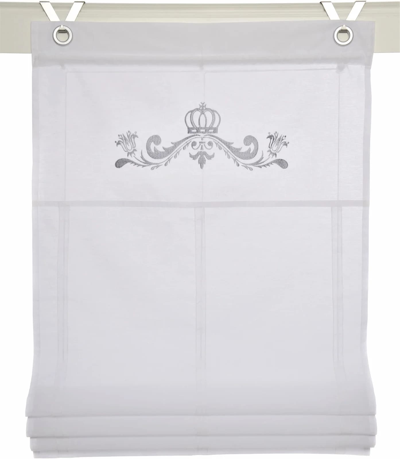 HEINE HOME Raffrollo Kessy Crown Weiß Silber Bestickt - Bild 5