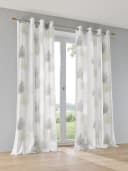 Kutti Vorhang Belinda Grün Weiß Baummotiv Ausbrenner Bild 2